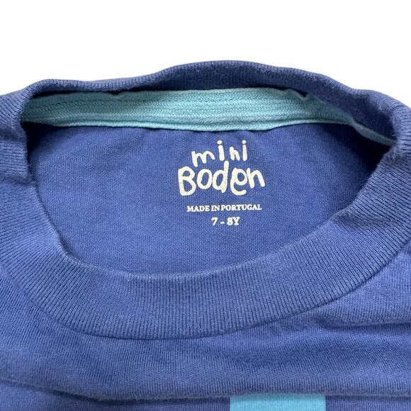 MINI BODEN Parkour Jumping Guy Blue Graphic Tee Size 7-8 Kids Gymnastics City - Picture 3 of 5